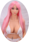 pink with middle parting, long