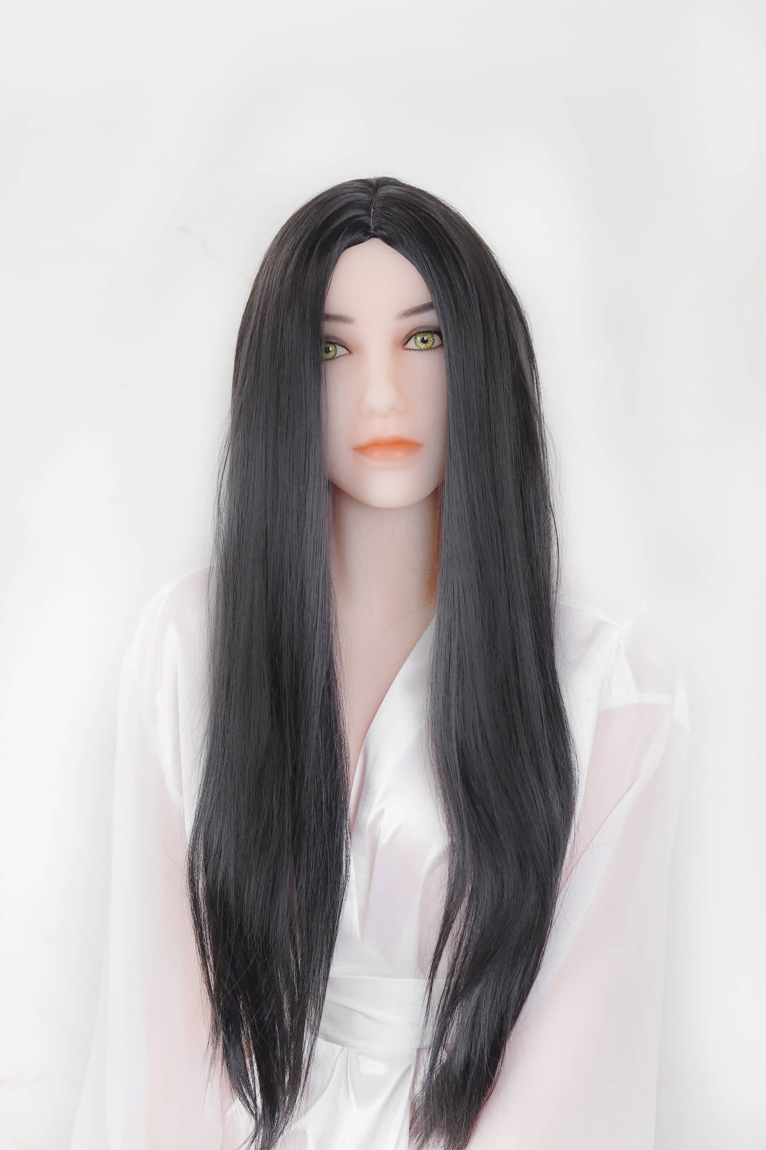 black, long hair