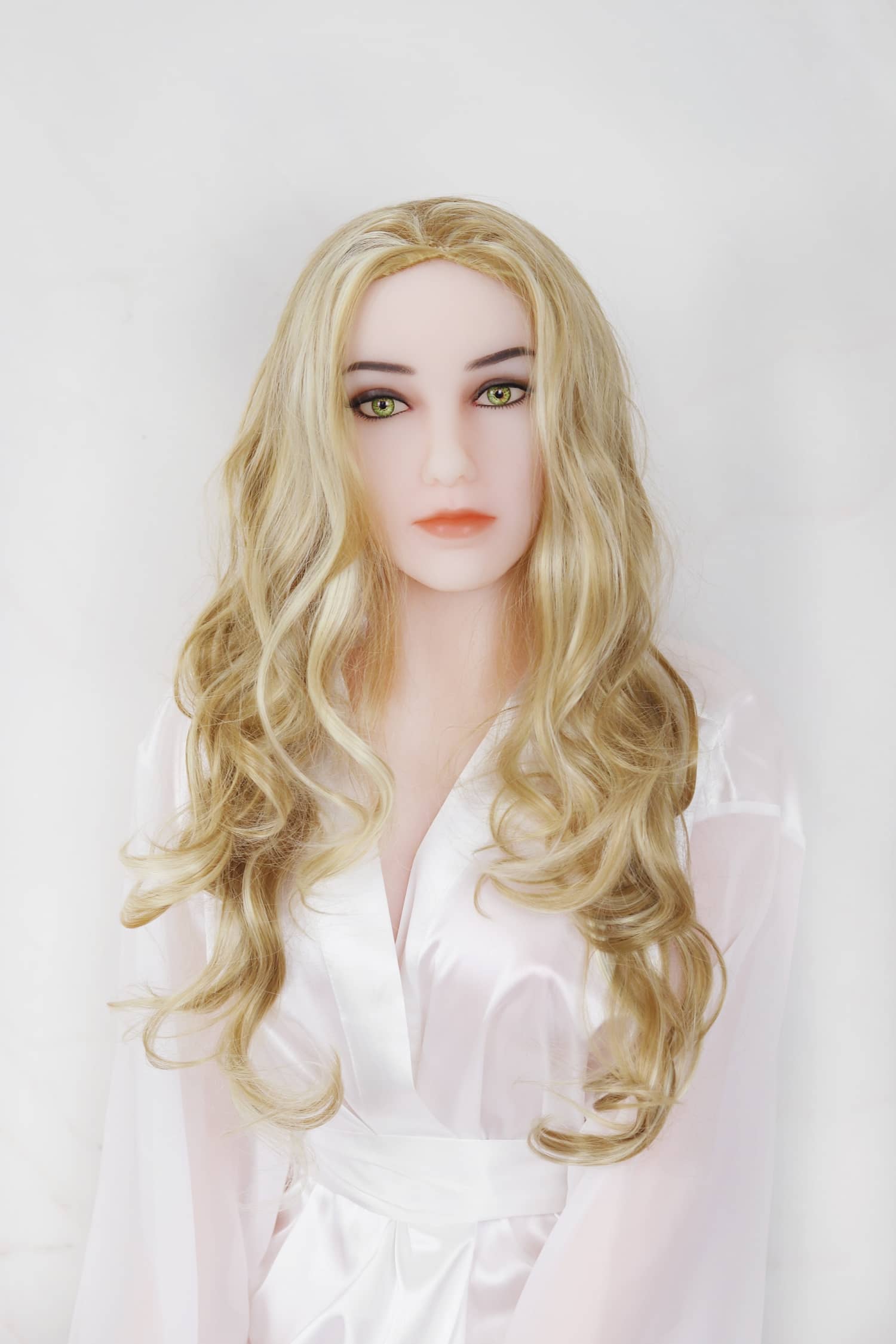 blond curls, shoulder length
