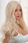 light blond, middle parting